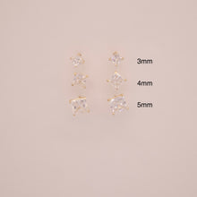 Load image into Gallery viewer, 14k Solitaire Square Stud Earrings
