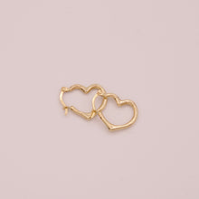 Load image into Gallery viewer, 14K Heartfelt Hoop Earrings