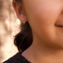 Load image into Gallery viewer, 14K Double Illusion Stud Earrings