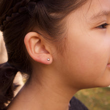 Load image into Gallery viewer, 14K Mini Heartbeat Stud Earrings