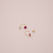 Load image into Gallery viewer, 14K Double Illusion Stud Earrings