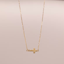 Load image into Gallery viewer, 14K Sideways Cross Necklace