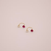 Load image into Gallery viewer, 14K Double Illusion Stud Earrings