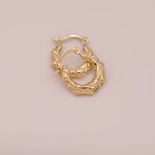 Load image into Gallery viewer, 14K Elegant Textured Hoops