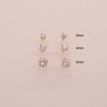 Load image into Gallery viewer, 14k Solitaire Round Stud Earrings