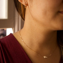 Load image into Gallery viewer, 14K Sideways Cross Necklace