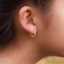 Load image into Gallery viewer, 14K Elegant Textured Hoops