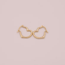 Load image into Gallery viewer, 14K Heartfelt Hoop Earrings
