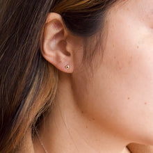 Load image into Gallery viewer, 14K Mini Heartbeat Stud Earrings