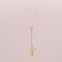 Load image into Gallery viewer, 14K Rosary-Inspired Cross Necklace