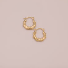 Load image into Gallery viewer, 14K Elegant Textured Hoops