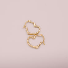 Load image into Gallery viewer, 14K Heartfelt Hoop Earrings
