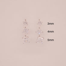 Load image into Gallery viewer, 14k Solitaire Square Stud Earrings