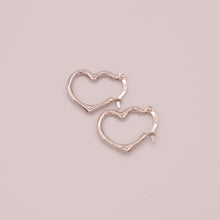 Load image into Gallery viewer, 14K Heartfelt Hoop Earrings
