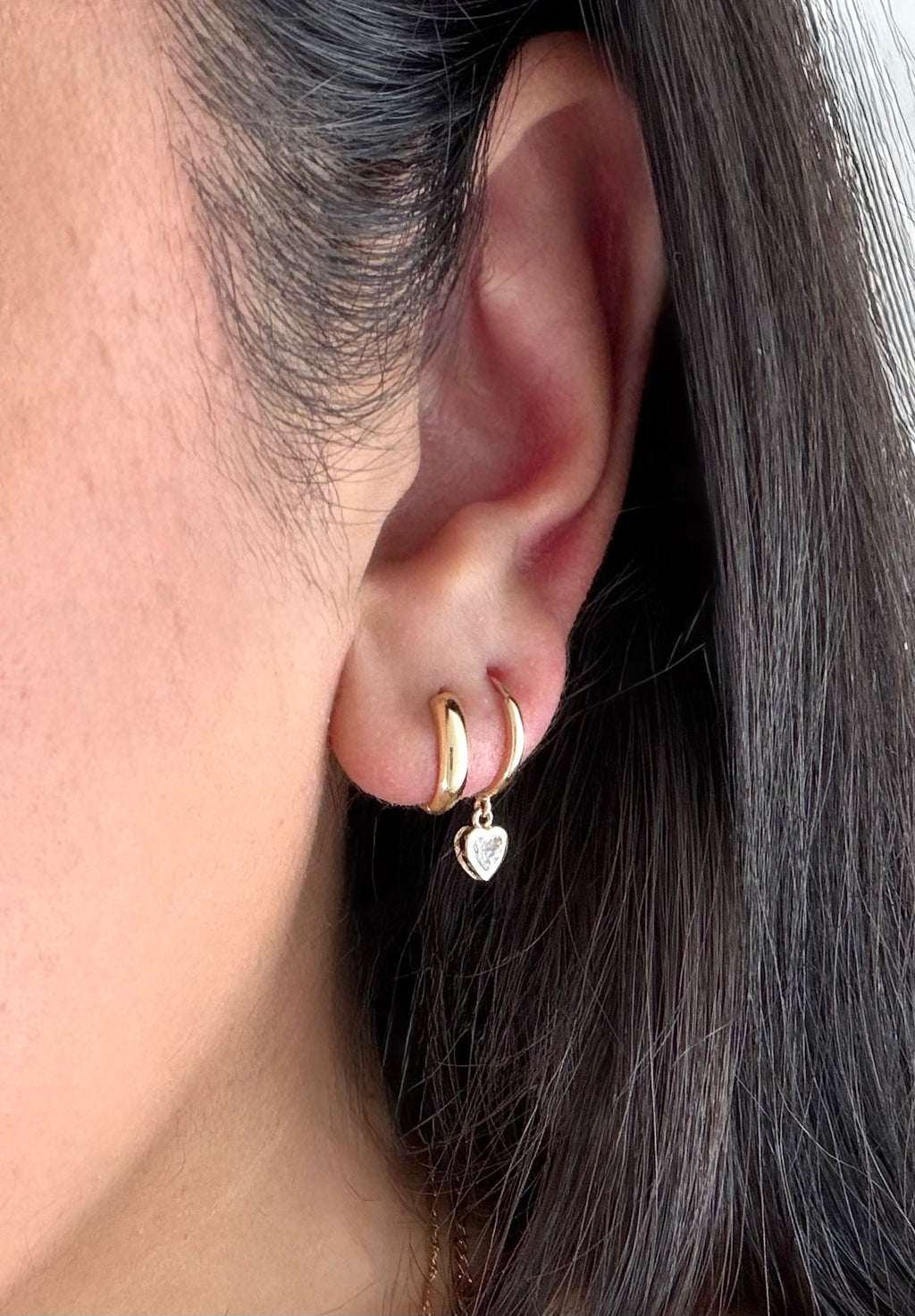 Chunky Huggie Hoop Earrings 12mm
