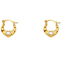 Two-Tone Gold Heart Hoop Earrings