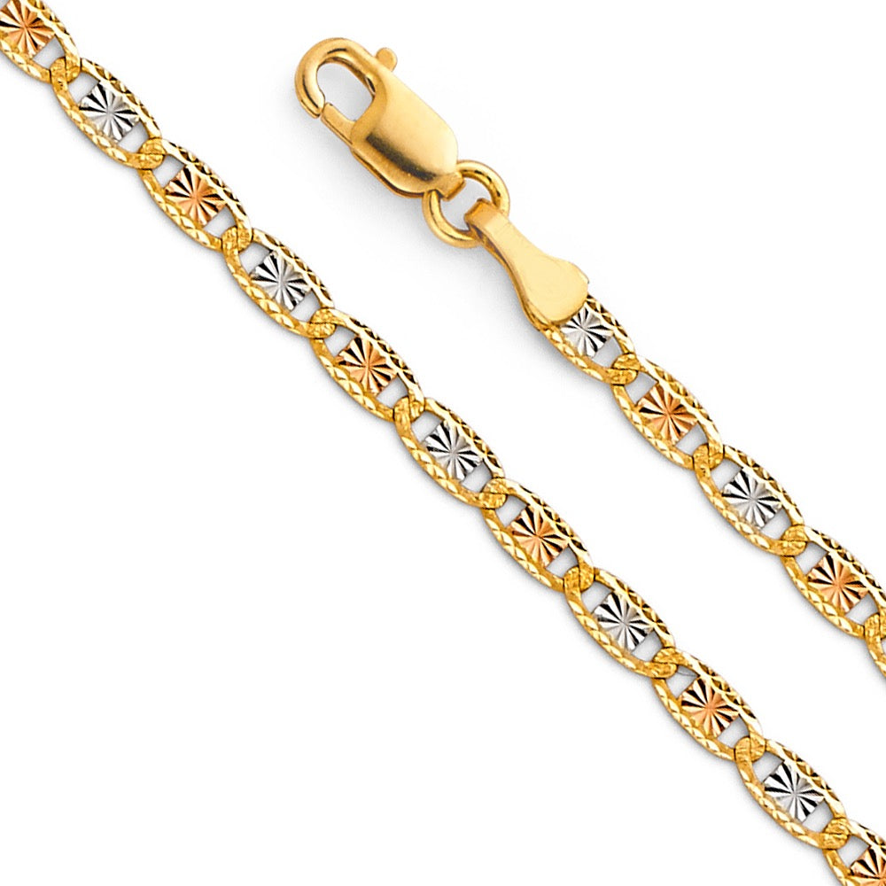 Tri-Color Valentino Chain 2.6mm