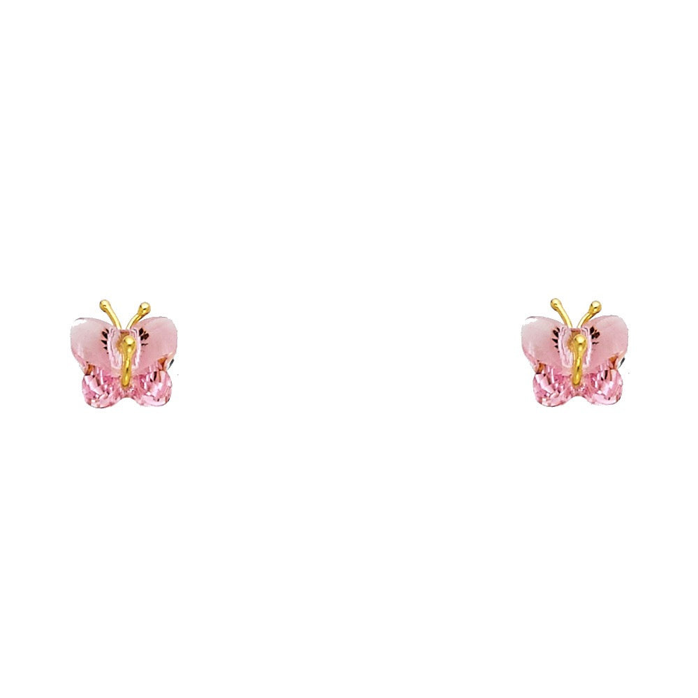 Butterfly CZ Stud Earrings