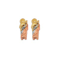 Tri-Color Gold San Judas Tadeo Stud Earrings