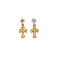 Ornate Cross Drop Earrings
