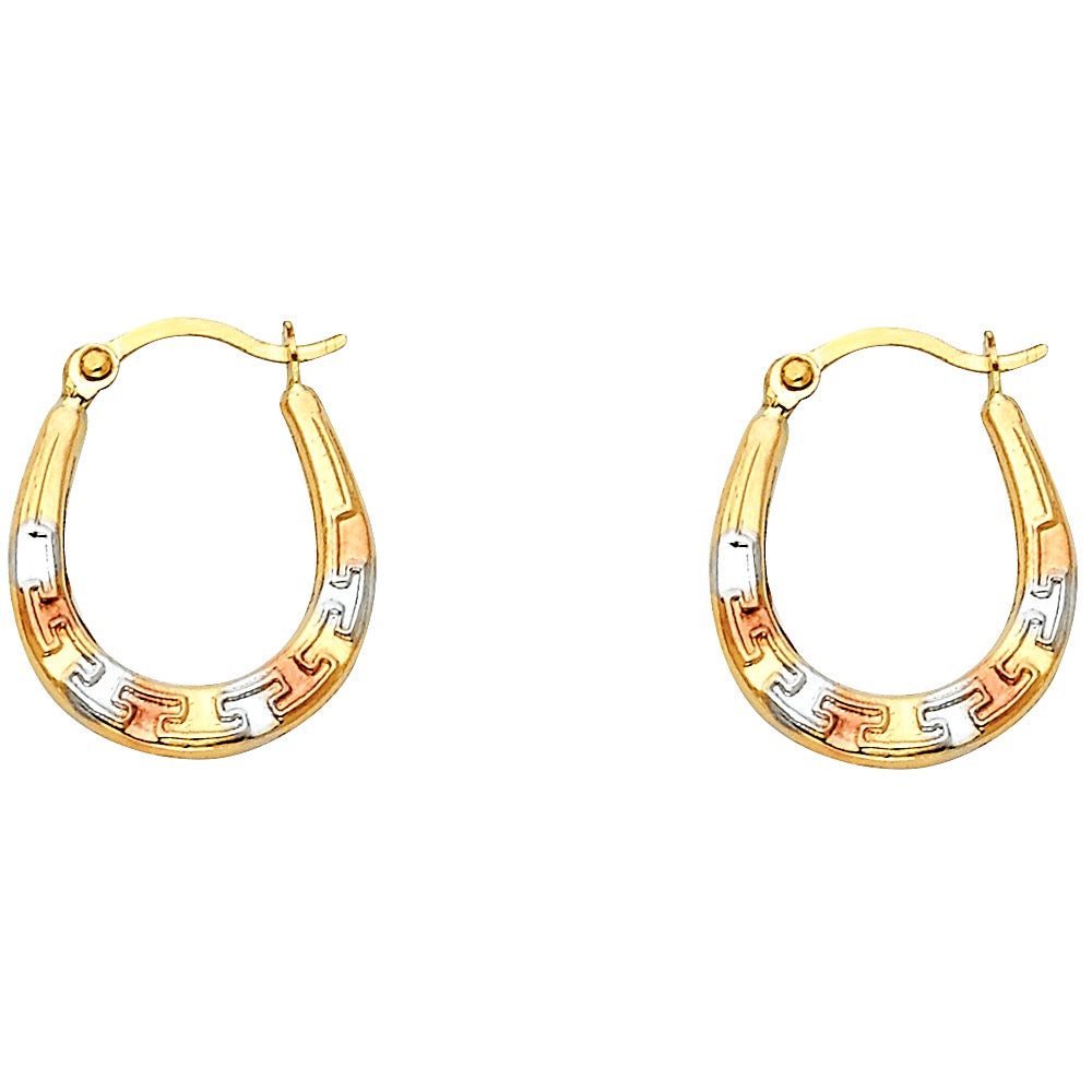 Greek Key Hoop Earrings