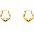 Gold Puffed Heart Hoop Earrings