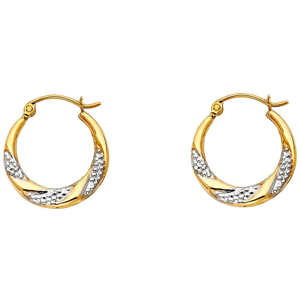 Tri-Color Gold  Hoop Earrings