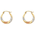Tri-Color Gold  Hoop Earrings