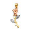 Tri-Color Gold Rose Pendant