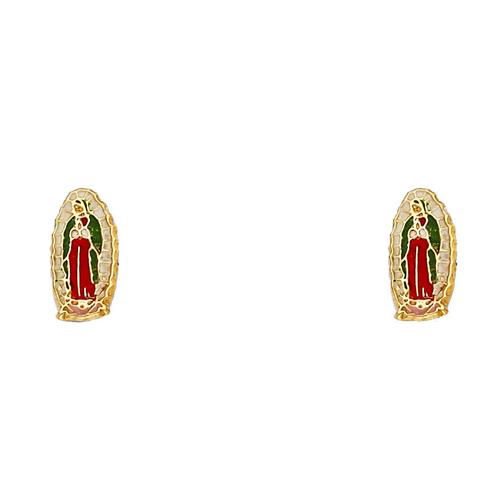Lady of Guadalupe Enamel Stud Earrings