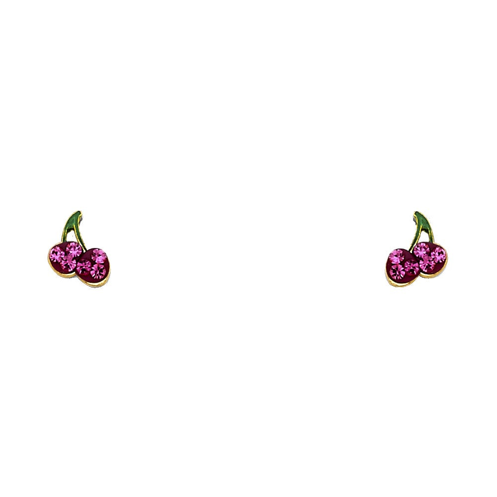 Cherry Enamel Stud Earrings