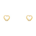 Open Heart CZ Stud Earrings