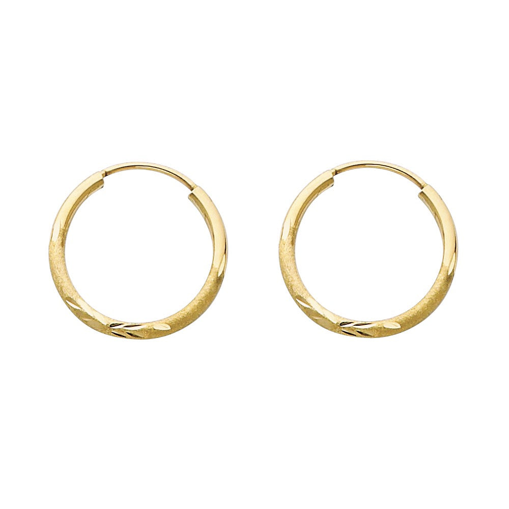 Diamond-Cut Endless Hoop Earrings