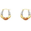 Tri-Color Fancy Hoop Earrings