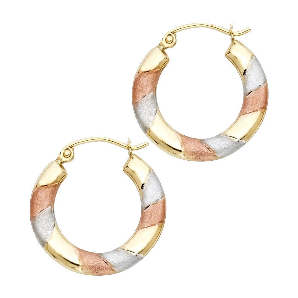 Diagonal Stripe Hoop Earrings