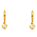 Heart Charm Huggie Hoop Earrings