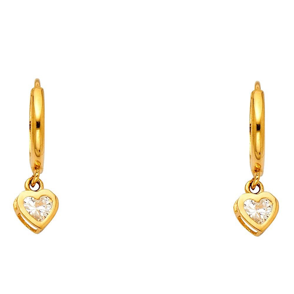 Heart Charm Huggie Hoop Earrings