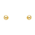 14K Yellow Gold Ball Stud Earrings