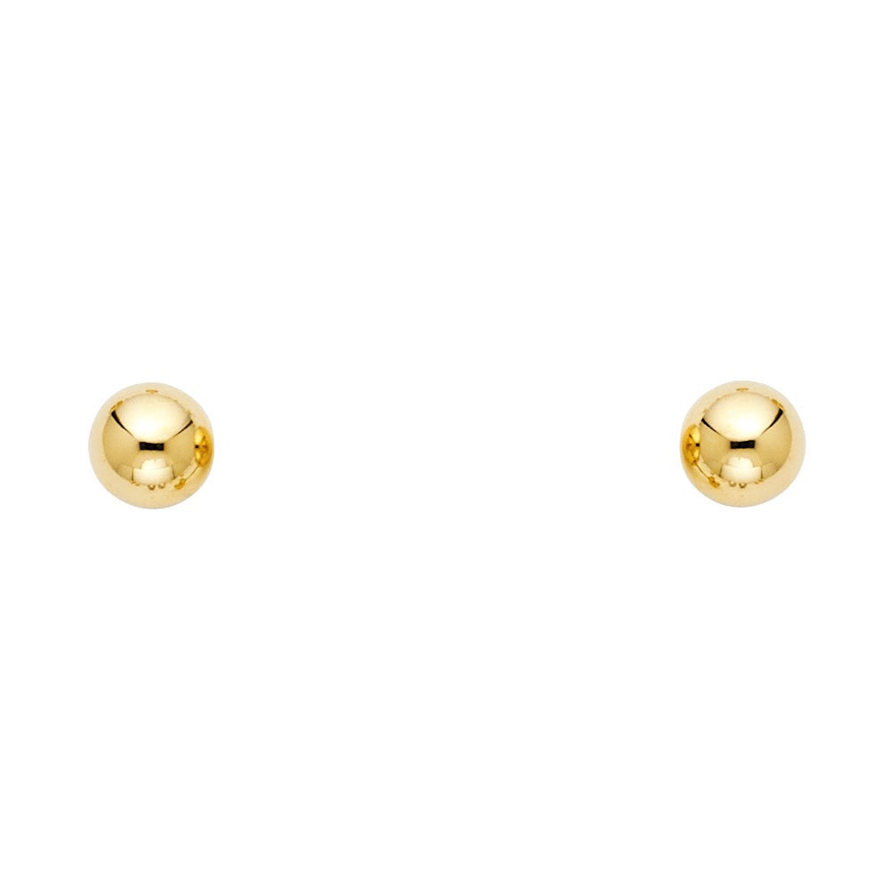 14K Yellow Gold Ball Stud Earrings