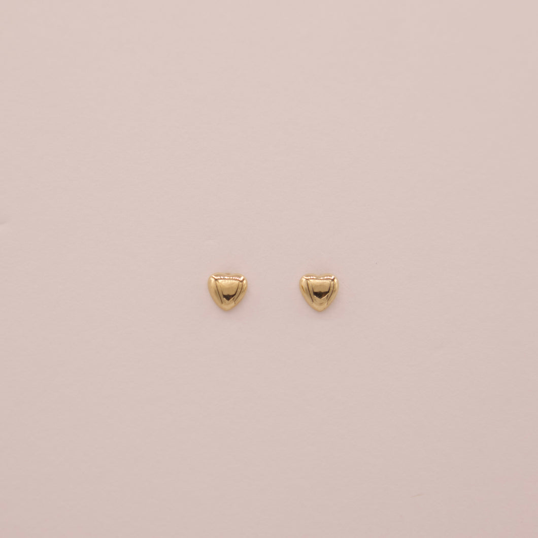 14K Mini Heartbeat Stud Earrings