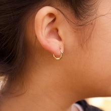 Load image into Gallery viewer, 14k Triple Mini Gold Tone Hoop Earrings
