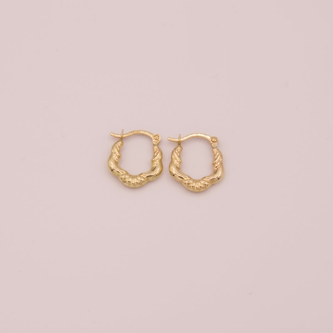 14k Mini Twist Hoop Earrings